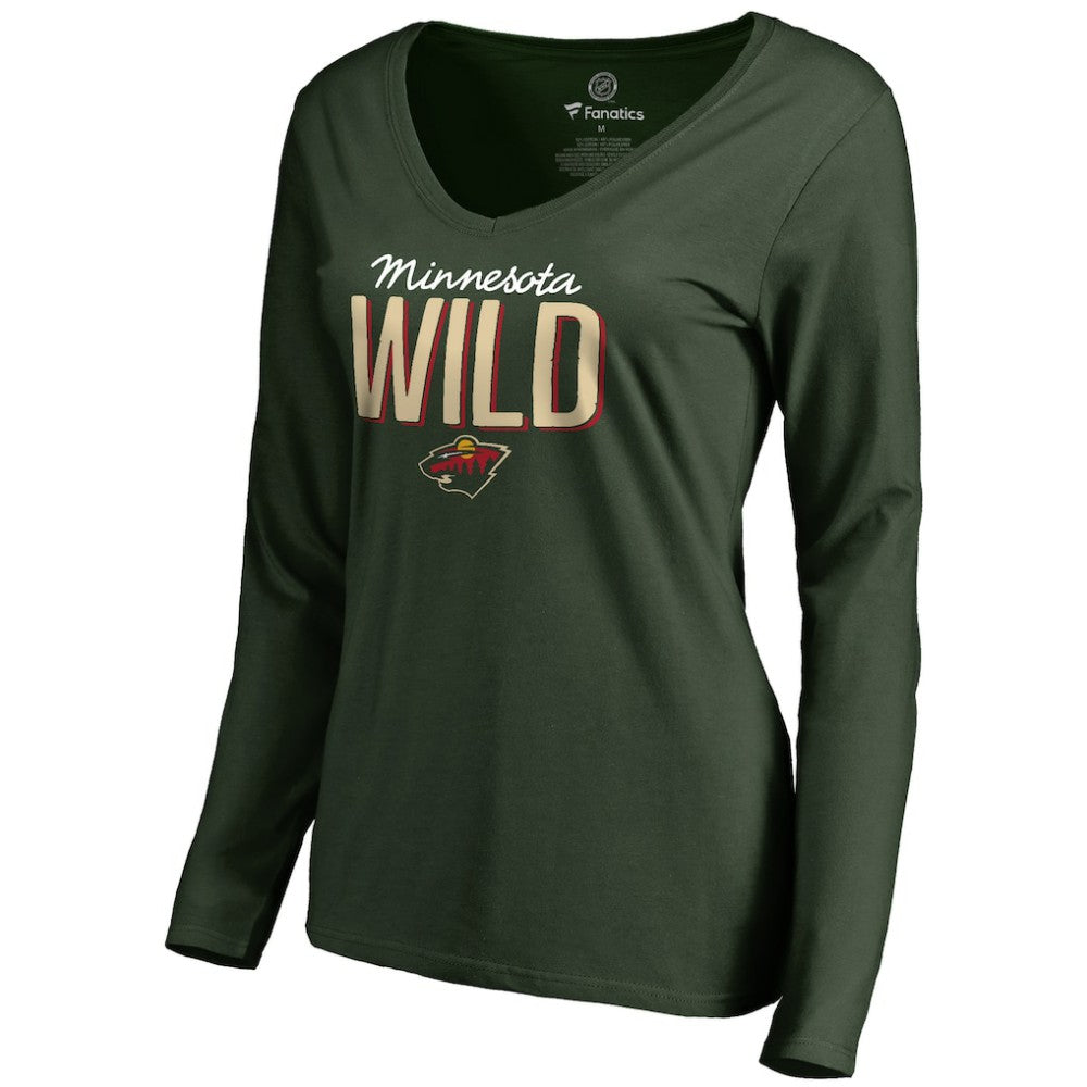 NHL Green Minnesota Wild Women's Nostalgia Long Sleeve T-Shirt