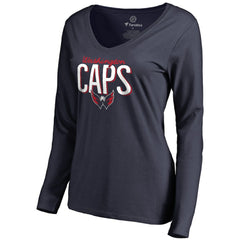 NHL Navy Washington Capitals Women's Nostalgia Long Sleeve T-Shirt
