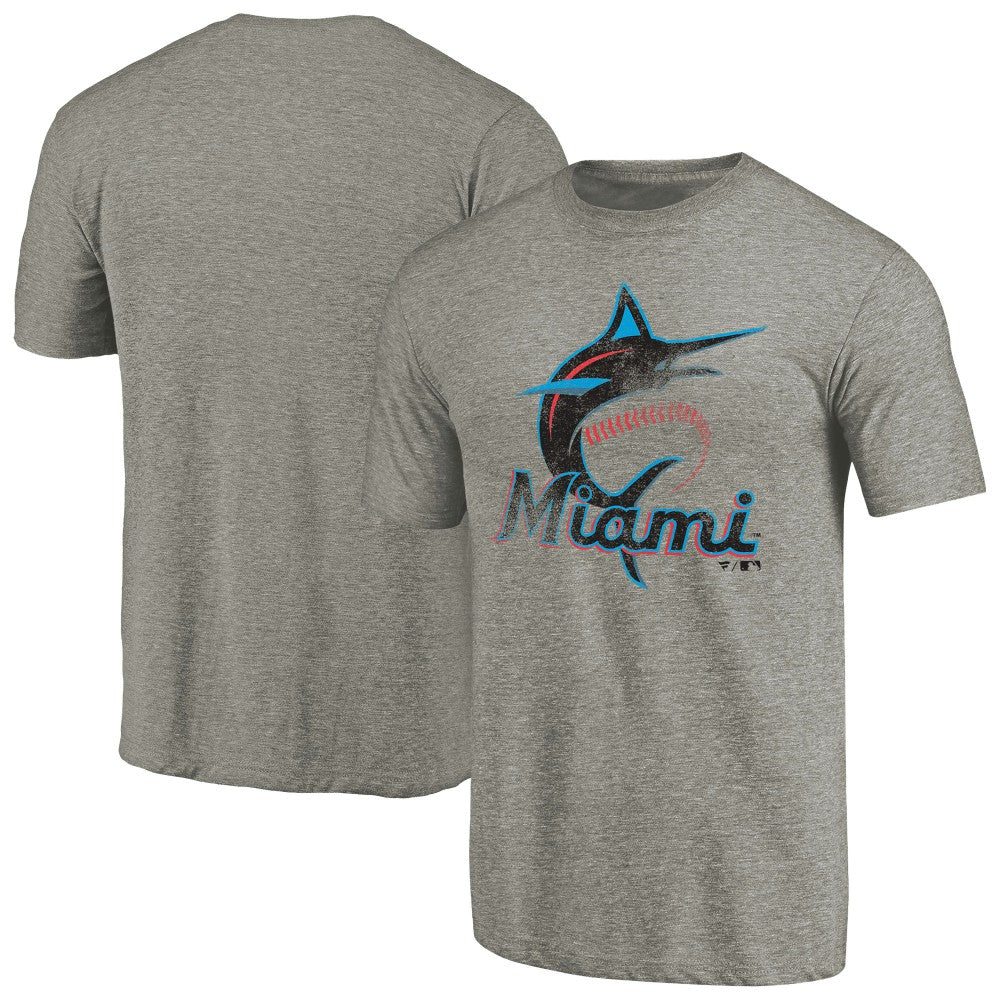MLB Miami Marlins Distressed Team Tri-Blend T-Shirt