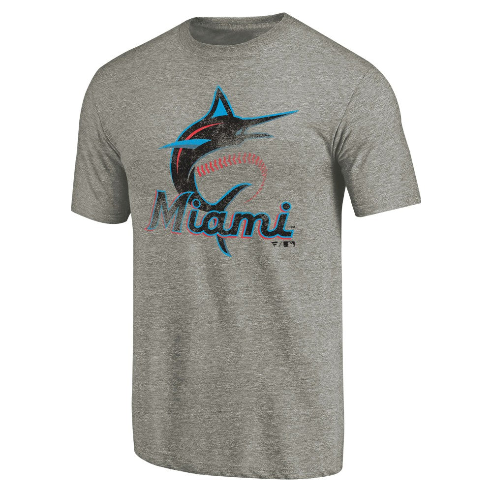 MLB Miami Marlins Distressed Team Tri-Blend T-Shirt