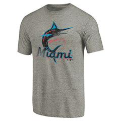 MLB Miami Marlins Distressed Team Tri-Blend T-Shirt