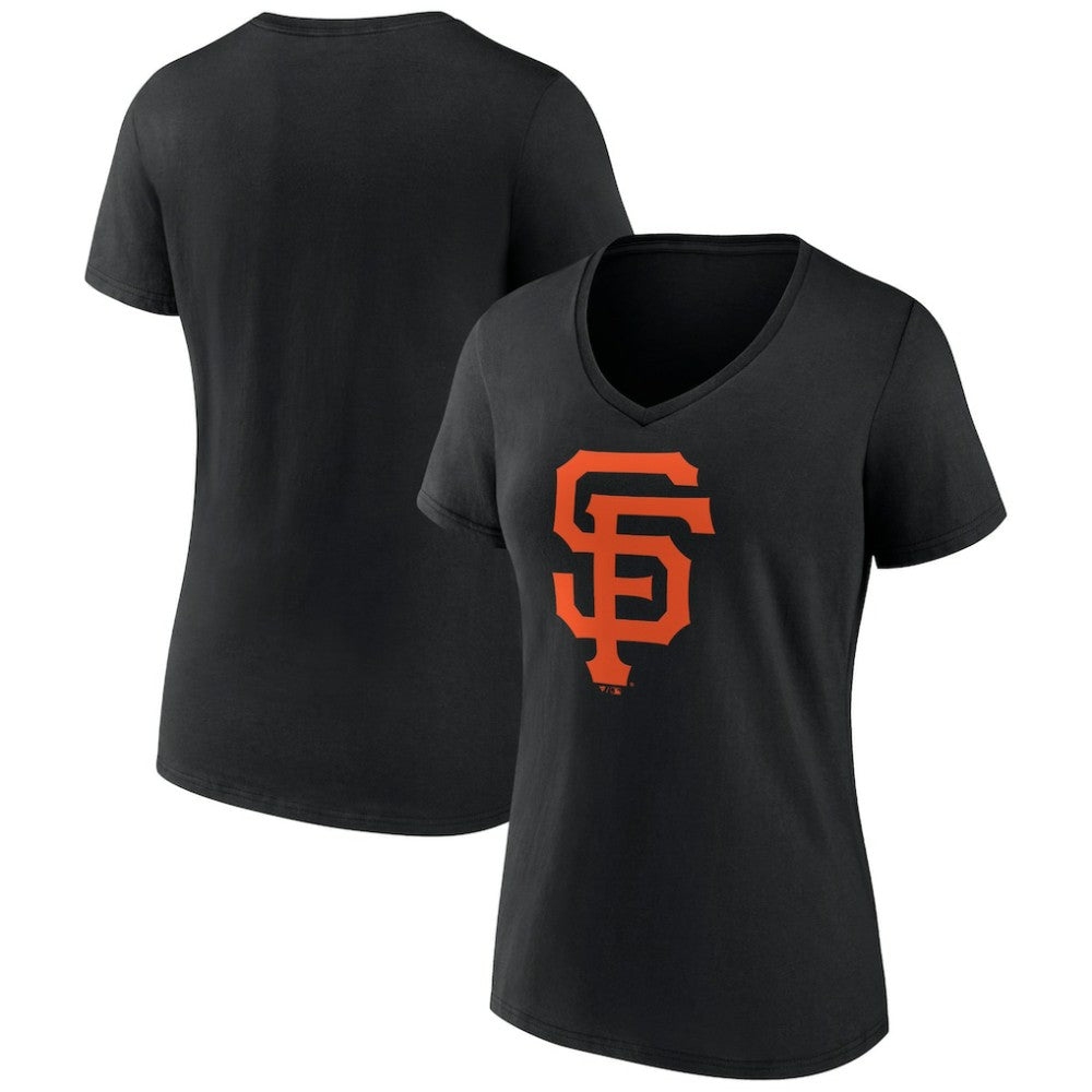 MLB San Francisco Giants Women's Team Color Primary Logo V-Neck T-Shirt