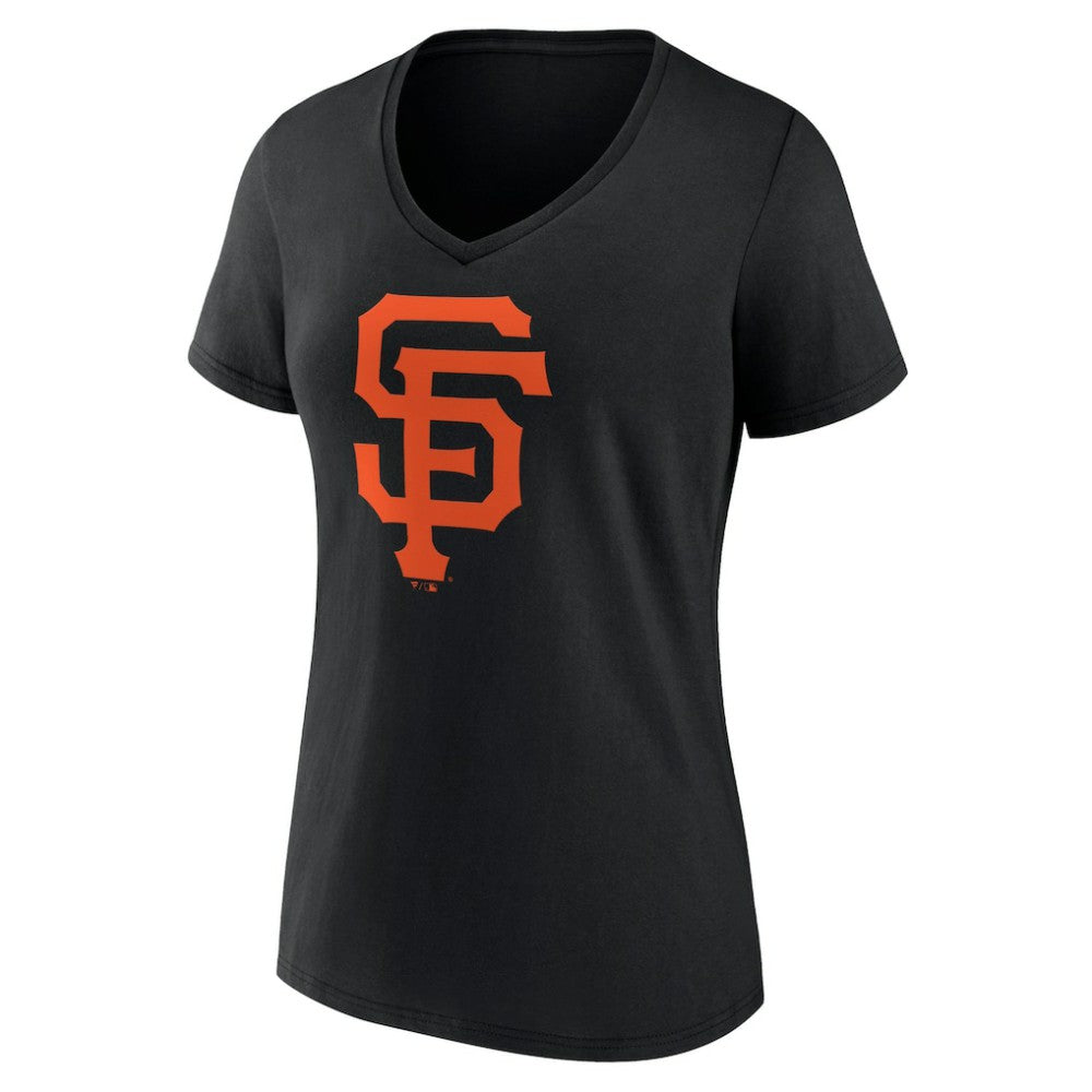 MLB San Francisco Giants Women's Team Color Primary Logo V-Neck T-Shirt