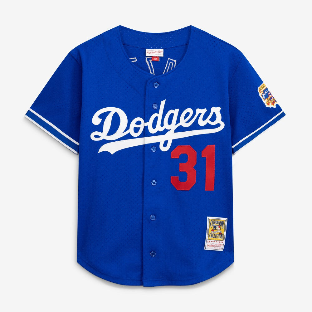 MLB Mike Piazza Los Angeles Dodgers Mitchell & Ness Cooperstown Collection Mesh Batting Practice Button-Up Jersey