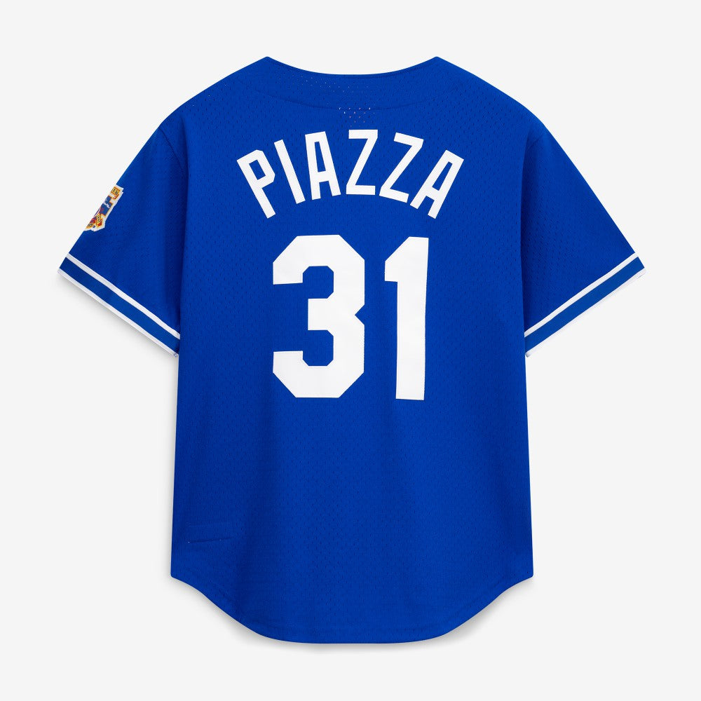 MLB Mike Piazza Los Angeles Dodgers Mitchell & Ness Cooperstown Collection Mesh Batting Practice Button-Up Jersey