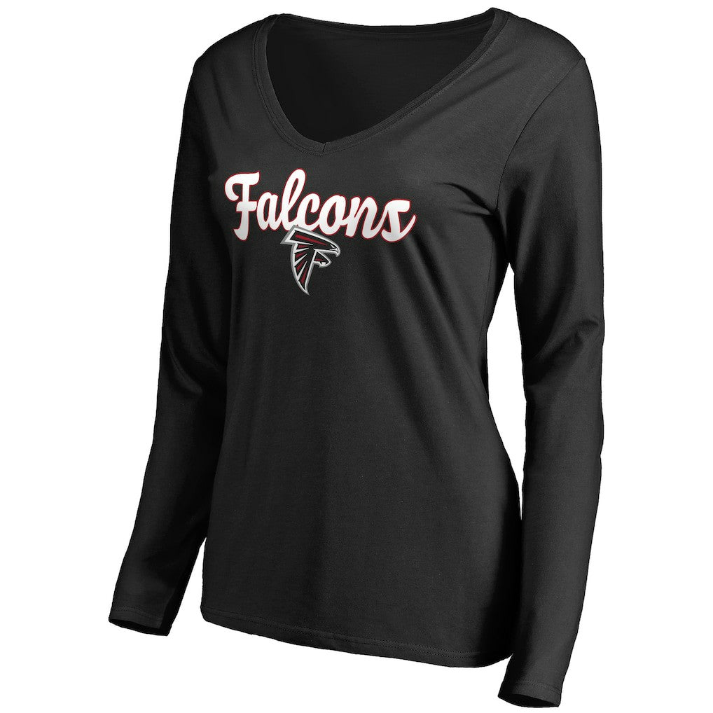 Women's Freehand V-Neck Long Sleeve T-Shirt - Atlanta Falcons