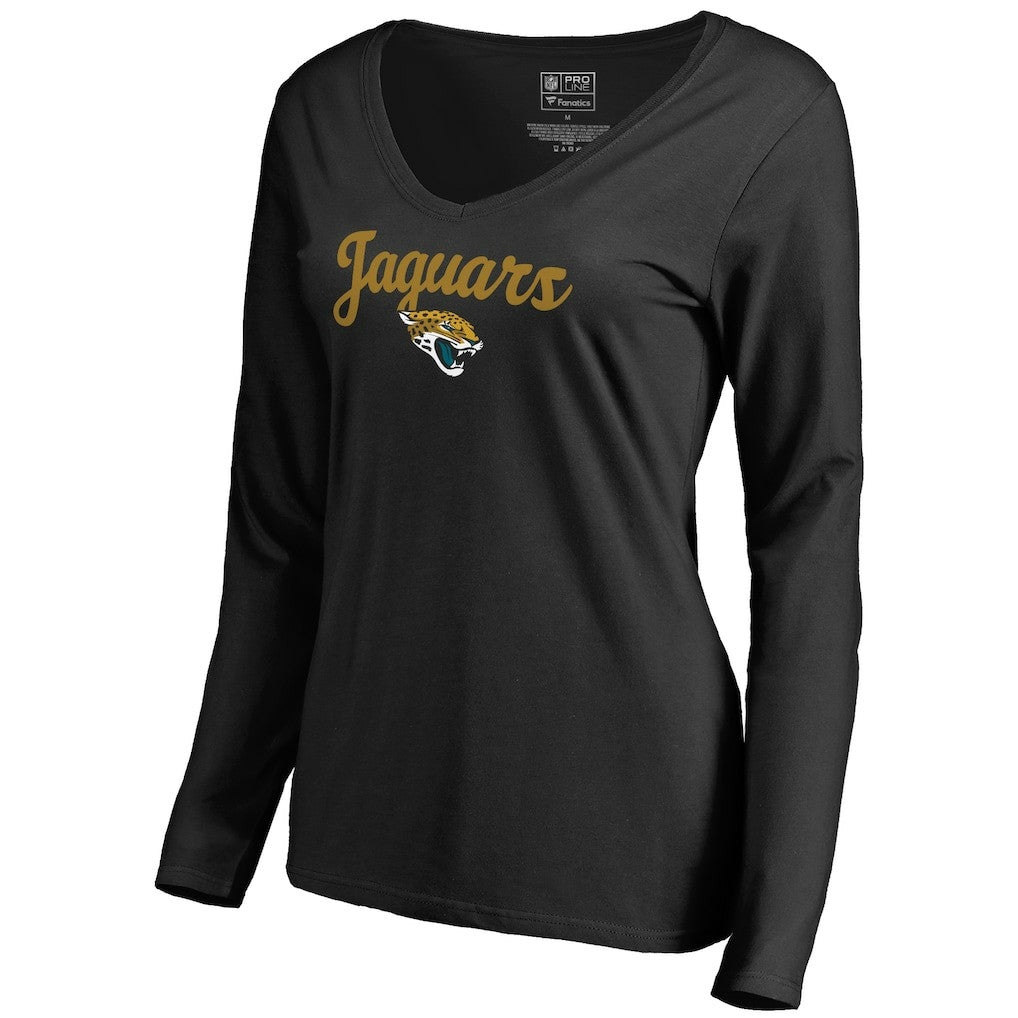 Women's Freehand V-Neck Long Sleeve T-Shirt - Jacksonville Jaguars