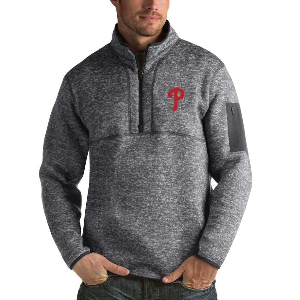 MLB Philadelphia Phillies Antigua Fortune Half-Zip Sweater