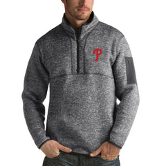 MLB Philadelphia Phillies Antigua Fortune Half-Zip Sweater