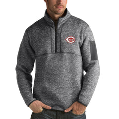 MLB Cincinnati Reds Antigua Fortune Half-Zip Sweater
