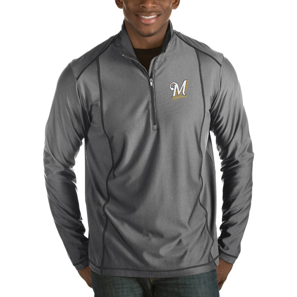 MLB Milwaukee Brewers Antigua Tempo Half-Zip Pullover Jacket