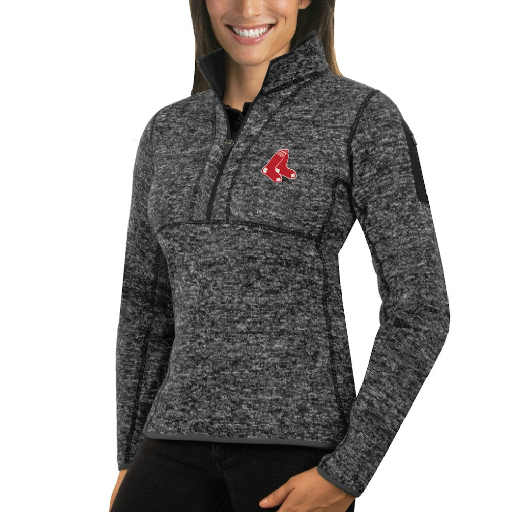 MLB Boston Red Sox Antigua Women's Fortune Half-Zip Pullover Sweater