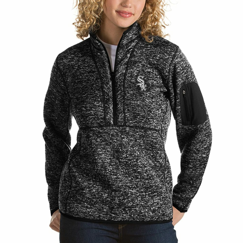 MLB Chicago White Sox Antigua Women's Fortune Half-Zip Pullover Sweater