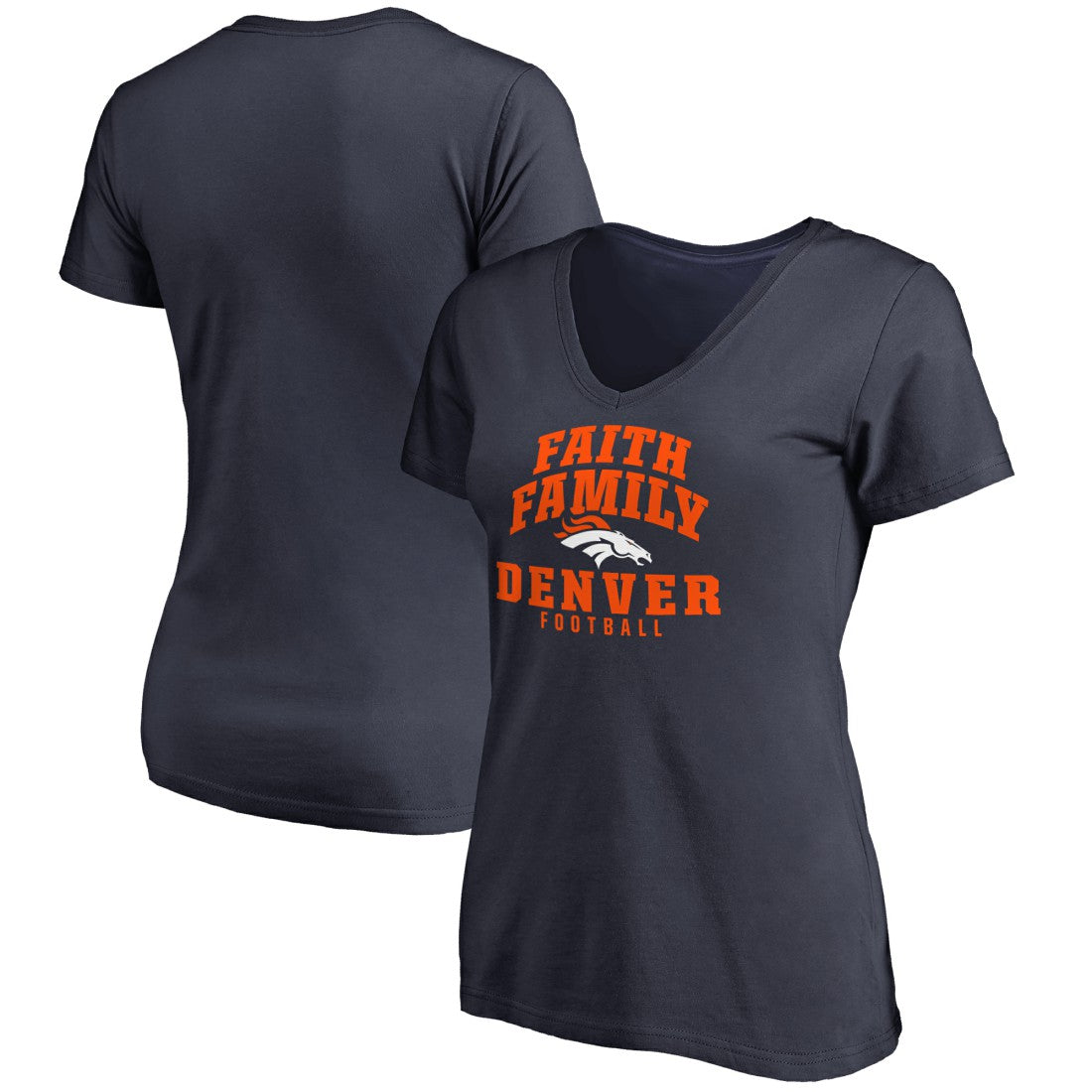 Women's Faith Family V-Neck T-Shirt - Denver Broncos