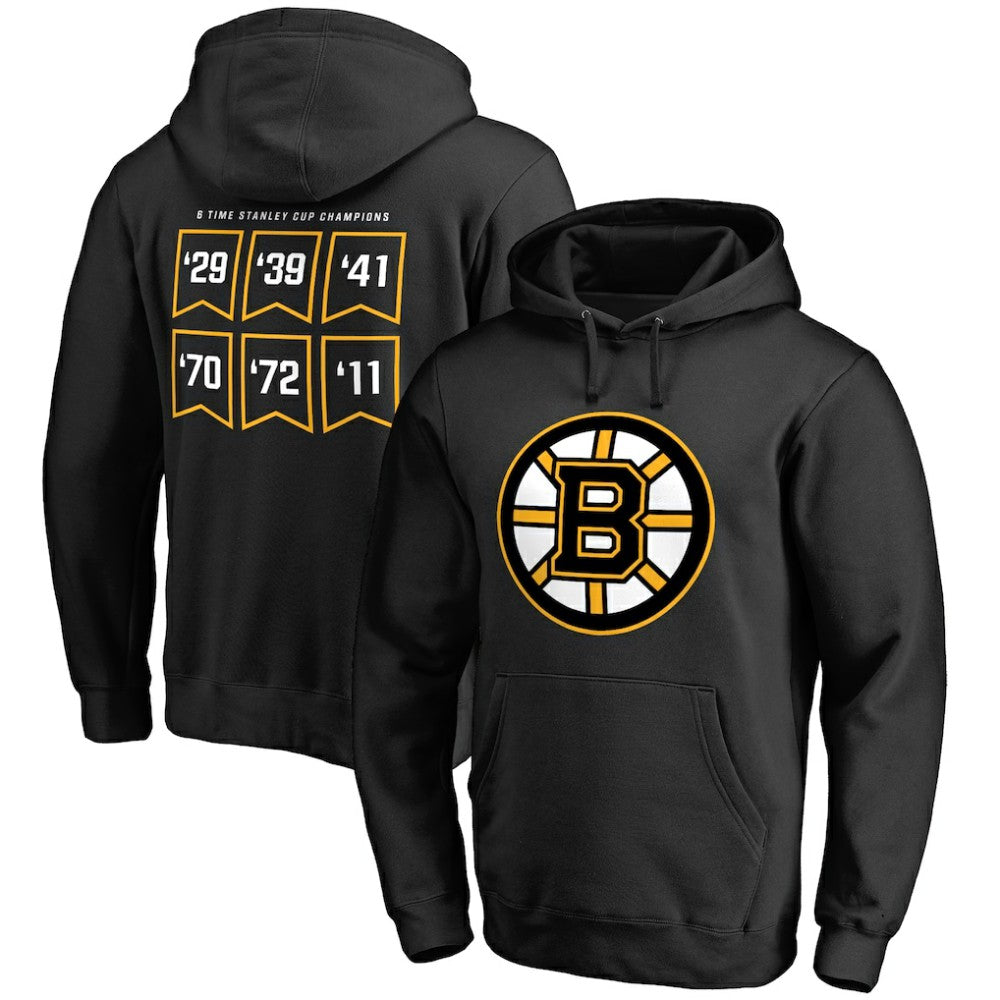 NHL Black Boston Bruins Raise the Banner Pullover Hoodie
