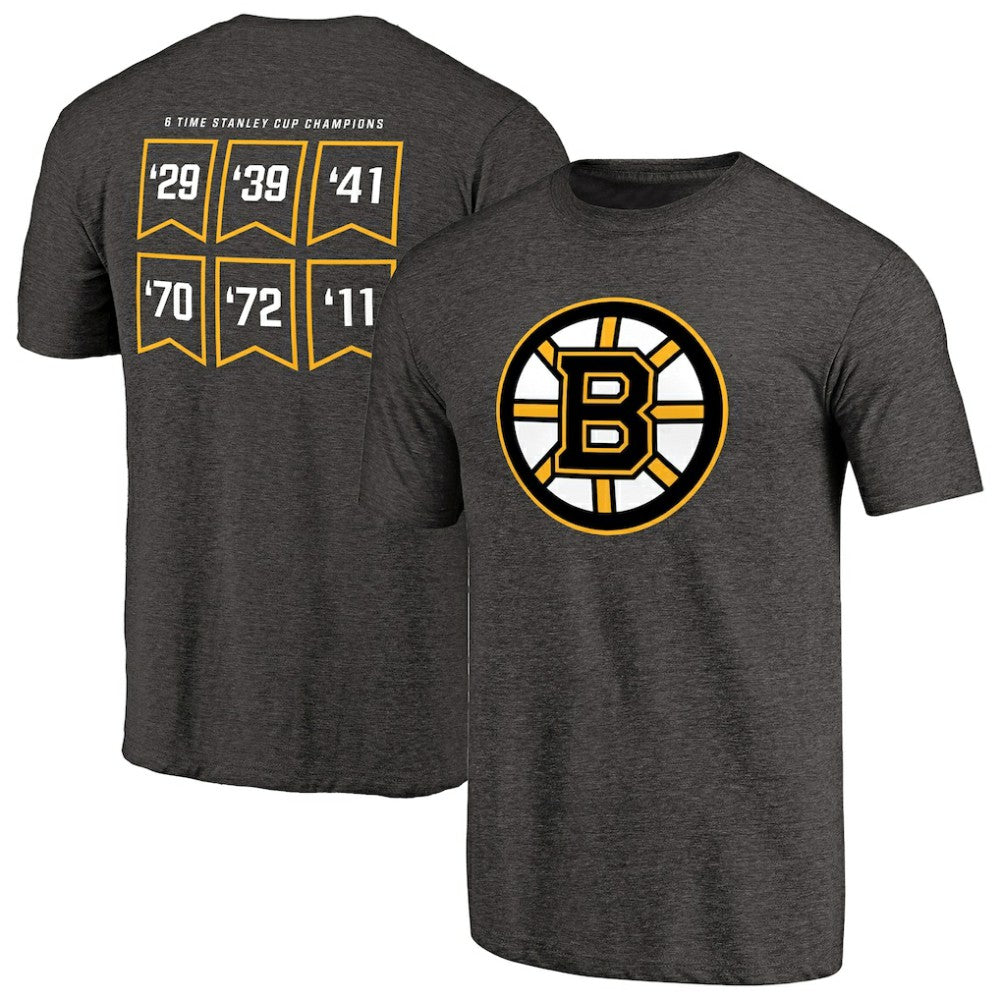 NHL Heathered Black Boston Bruins Raise the Banner Tri-Blend T-Shirt