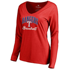 MLB Texas Rangers Women's Victory Script Long Sleeve T-Shirt