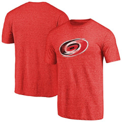 NHL Red Carolina Hurricanes Distressed Team Primary Logo Tri-Blend T-Shirt