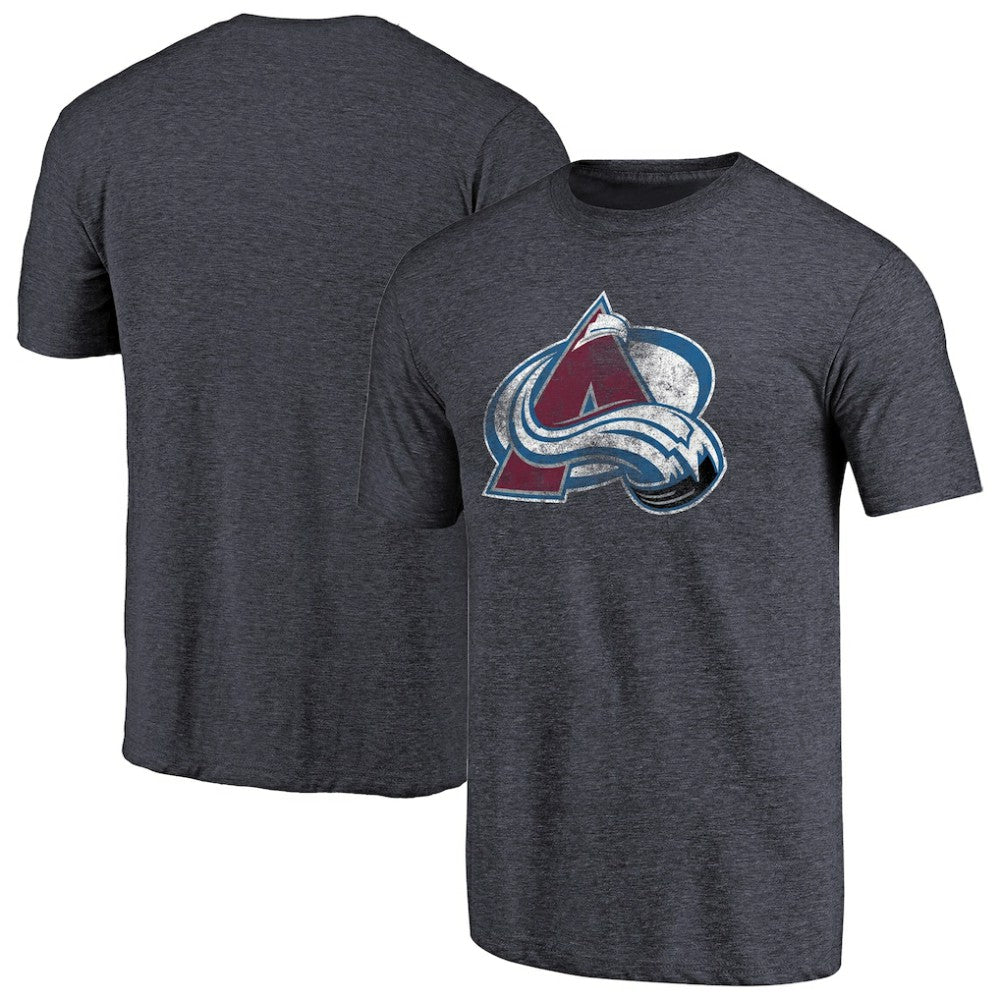 NHL Navy Colorado Avalanche Distressed Team Primary Logo Tri-Blend T-Shirt