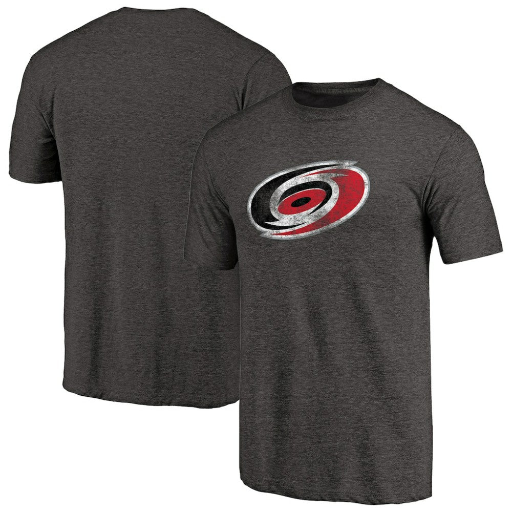 NHL Black Carolina Hurricanes Distressed Team Primary Logo Tri-Blend T-Shirt
