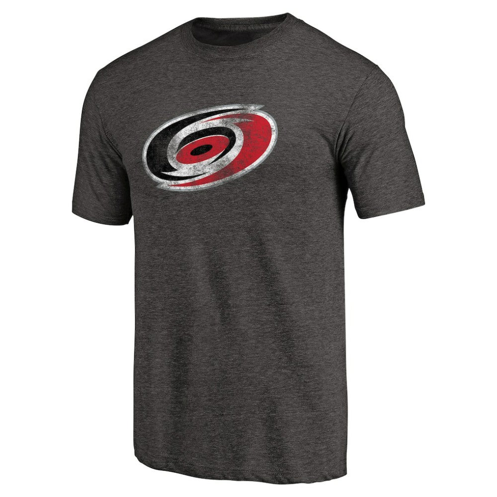 NHL Black Carolina Hurricanes Distressed Team Primary Logo Tri-Blend T-Shirt