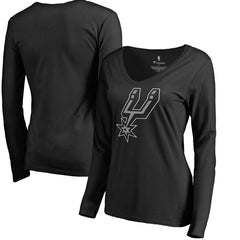 NBA San Antonio Spurs Women's Primary Logo V-Neck Long Sleeve T-Shirt