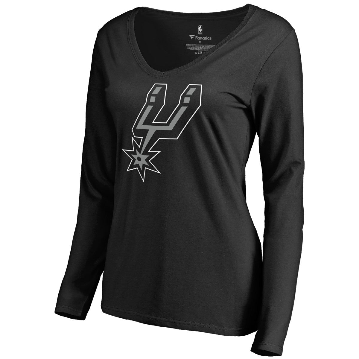 NBA San Antonio Spurs Women's Primary Logo V-Neck Long Sleeve T-Shirt
