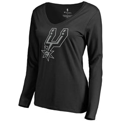 NBA San Antonio Spurs Women's Primary Logo V-Neck Long Sleeve T-Shirt