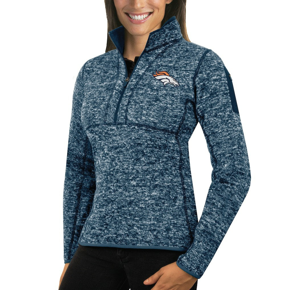 Antigua Women's Fortune Half-Zip Sweater - Denver Broncos
