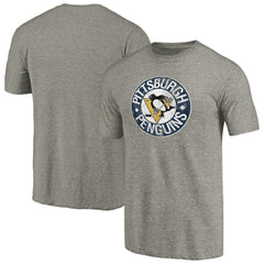 NHL Ash Pittsburgh Penguins Throwback Logo 1968-1969 Tri-Blend T-Shirt