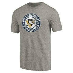 NHL Ash Pittsburgh Penguins Throwback Logo 1968-1969 Tri-Blend T-Shirt