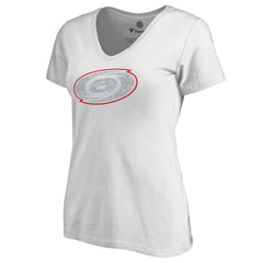 NHL White Carolina Hurricanes Women's Whiteout V-Neck T-Shirt