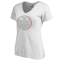 NHL White Edmonton Oilers Women's Whiteout V-Neck T-Shirt