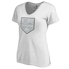 NHL White Los Angeles Kings Women's Whiteout V-Neck T-Shirt