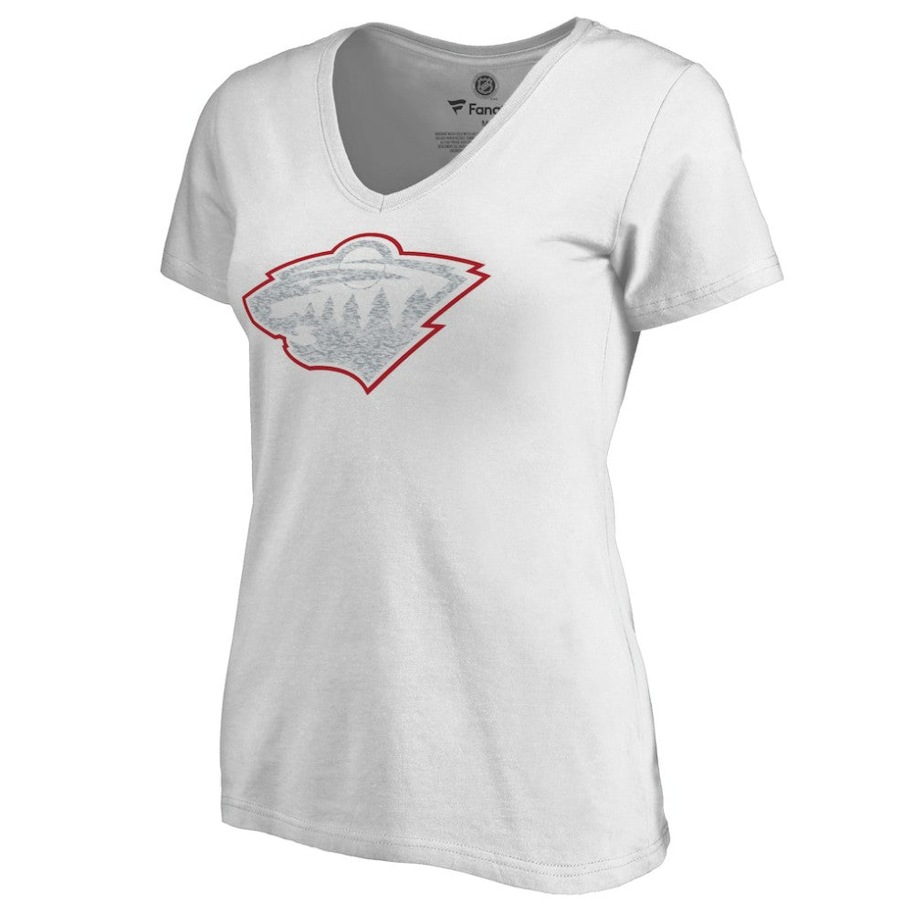NHL White Minnesota Wild Women's Whiteout V-Neck T-Shirt