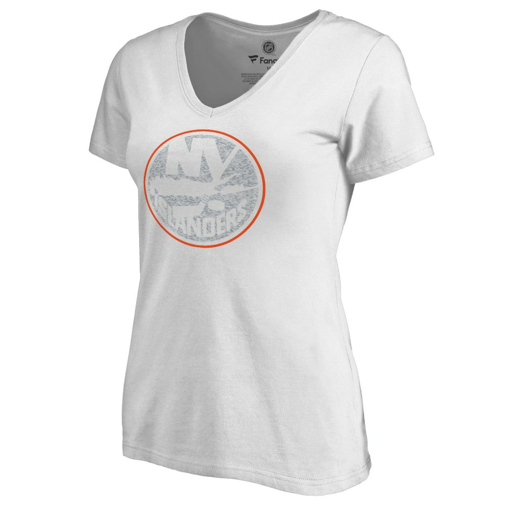 NHL White New York Islanders Women's Whiteout V-Neck T-Shirt