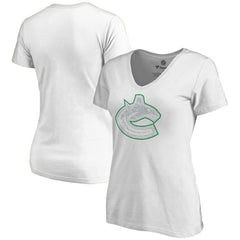 NHL White Vancouver Canucks Women's Whiteout V-Neck T-Shirt