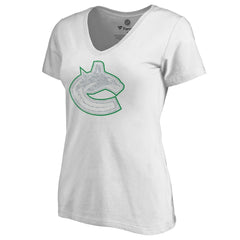 NHL White Vancouver Canucks Women's Whiteout V-Neck T-Shirt