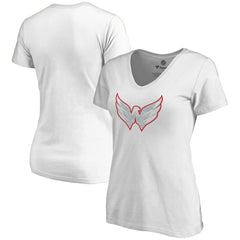 NHL White Washington Capitals Women's Whiteout V-Neck T-Shirt