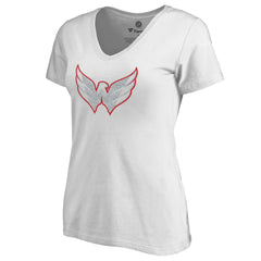 NHL White Washington Capitals Women's Whiteout V-Neck T-Shirt