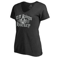 NHL Black Los Angeles Kings Women's Hometown Collection The Crown V-Neck T-Shirt