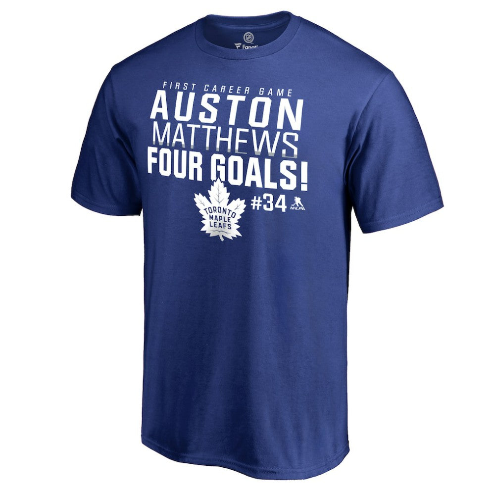NHL Royal Auston Matthews Toronto Maple Leafs Four Goals T-Shirt
