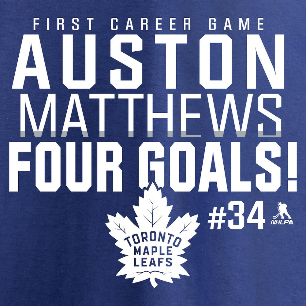 NHL Royal Auston Matthews Toronto Maple Leafs Four Goals T-Shirt