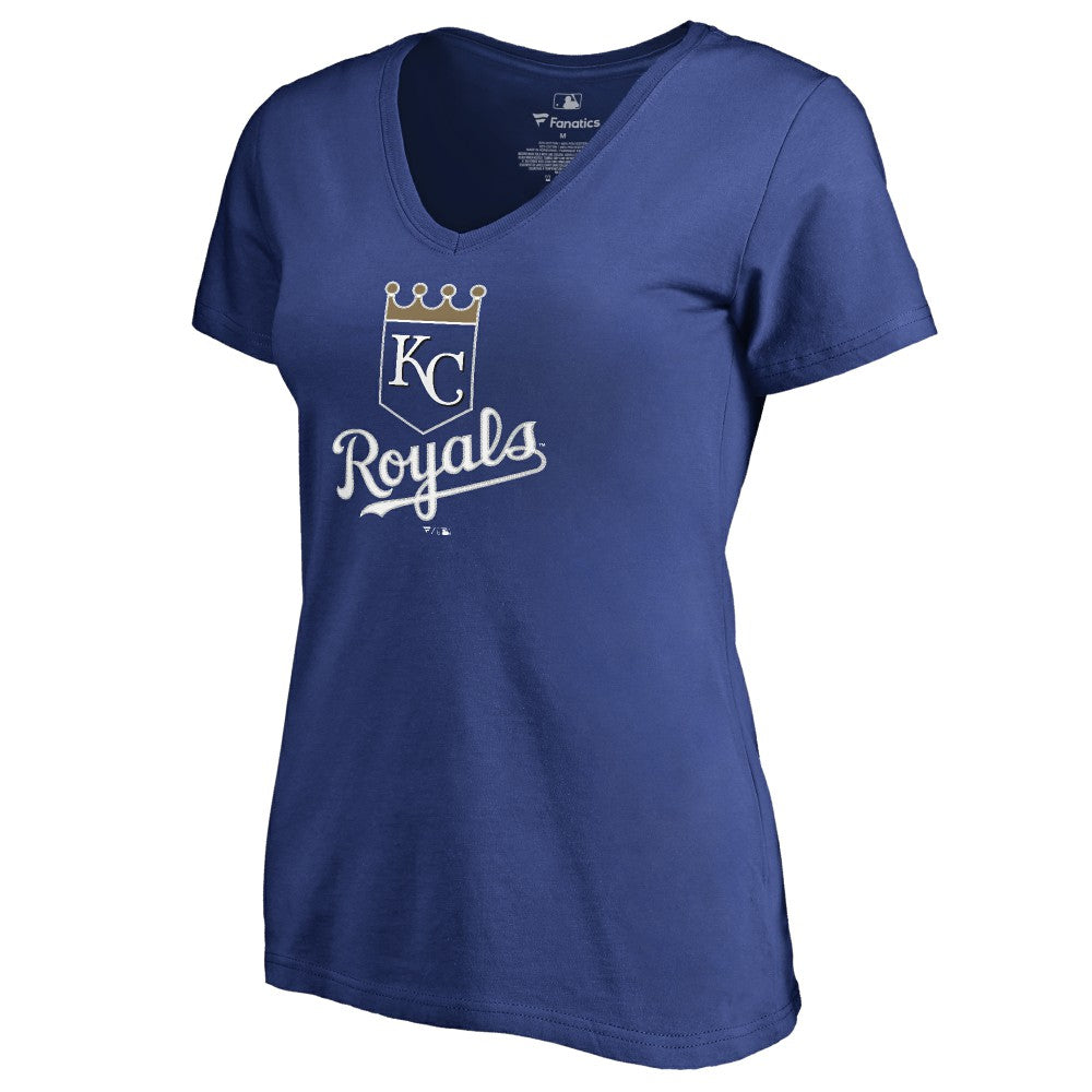 MLB Salvador Perez Kansas City Royals Women's Backer V-Neck T-Shirt