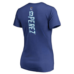 MLB Salvador Perez Kansas City Royals Women's Backer V-Neck T-Shirt