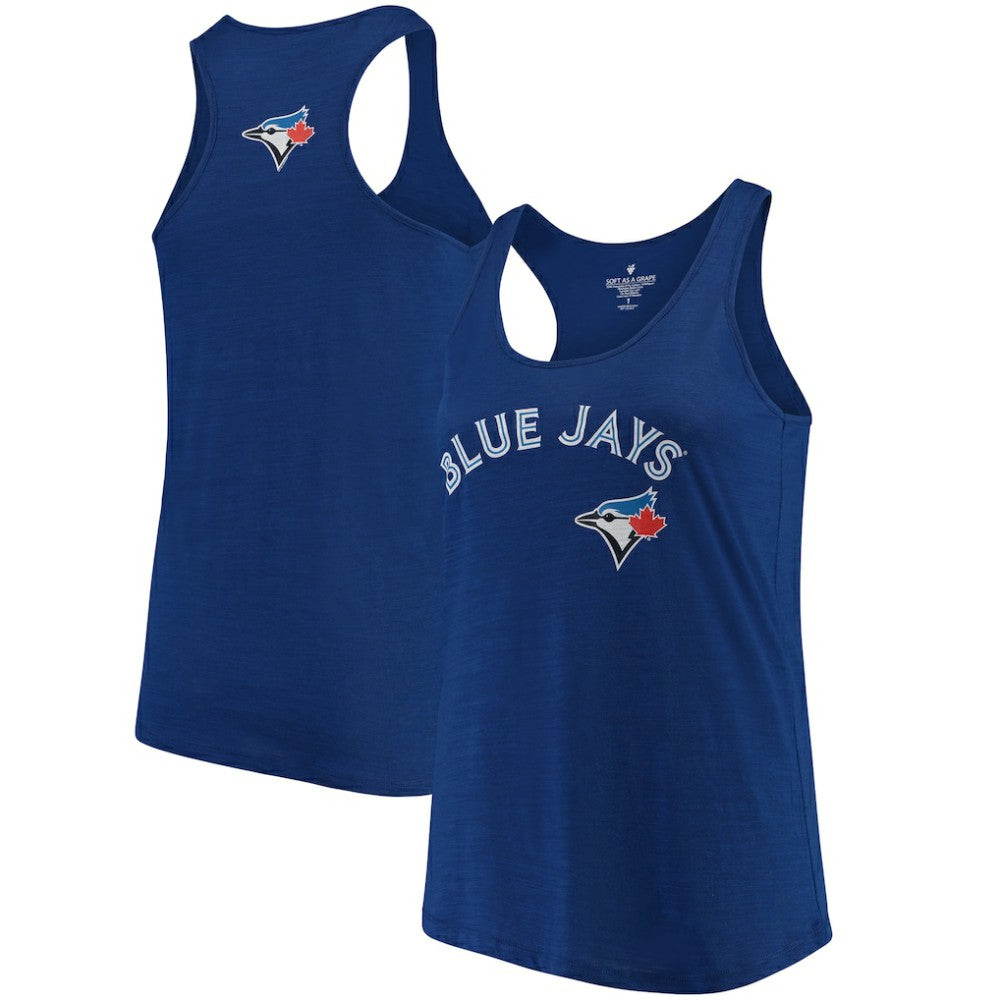 MLB Toronto Blue Jays Soft as a Grape Women's Plus Size Swing for the Fences Racerback Tank Top