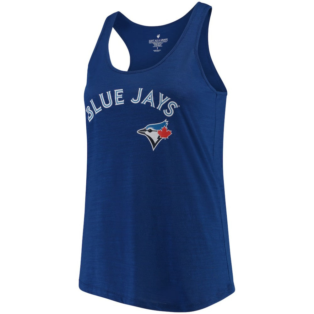 MLB Toronto Blue Jays Soft as a Grape Women's Plus Size Swing for the Fences Racerback Tank Top