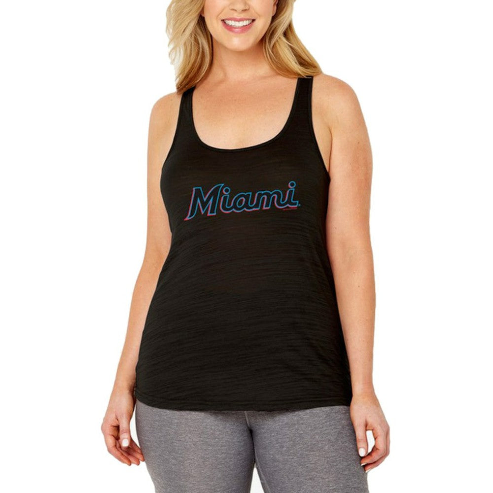 MLB Miami Marlins Soft as a Grape Women's Plus Size Swing for the Fences Racerback Tank Top