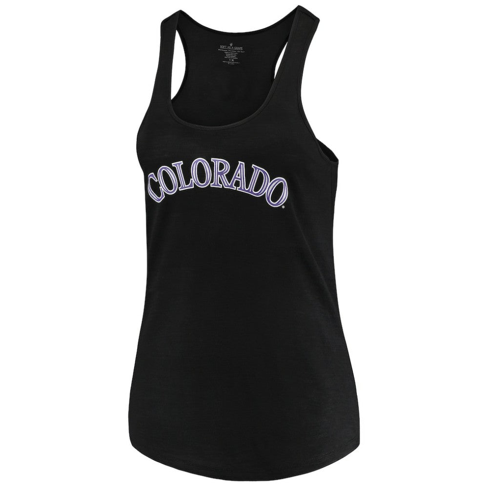 MLB Colorado Rockies Soft as a Grape Women's Plus Size Swing for the Fences Racerback Tank Top