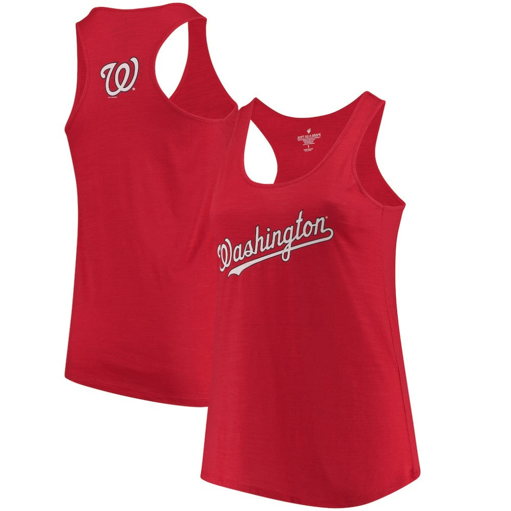 MLB Washington Nationals Soft as a Grape Women's Plus Size Swing for the Fences Racerback Tank Top